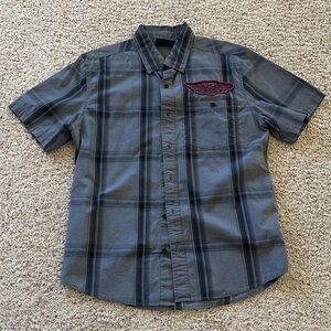 Harley Davidson Gray Plaid Men's Shirt